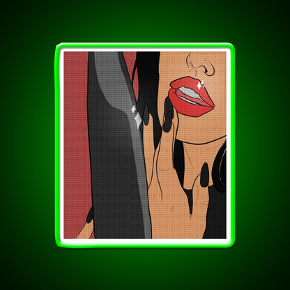 Dangerous Woman Comic Style Red Nail Salon Led Neon Sign Rgb Color - Shineneon