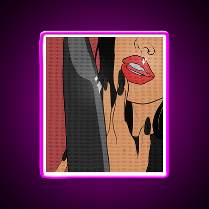 Dangerous Woman Comic Style Red Nail Salon Led Neon Sign Rgb Color - Shineneon