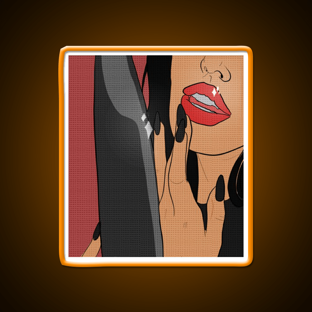 Dangerous Woman Comic Style Red Nail Salon Led Neon Sign Rgb Color - Shineneon