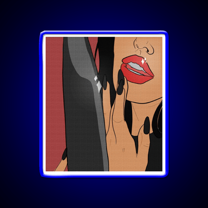 Dangerous Woman Comic Style Red Nail Salon Led Neon Sign Rgb Color - Shineneon