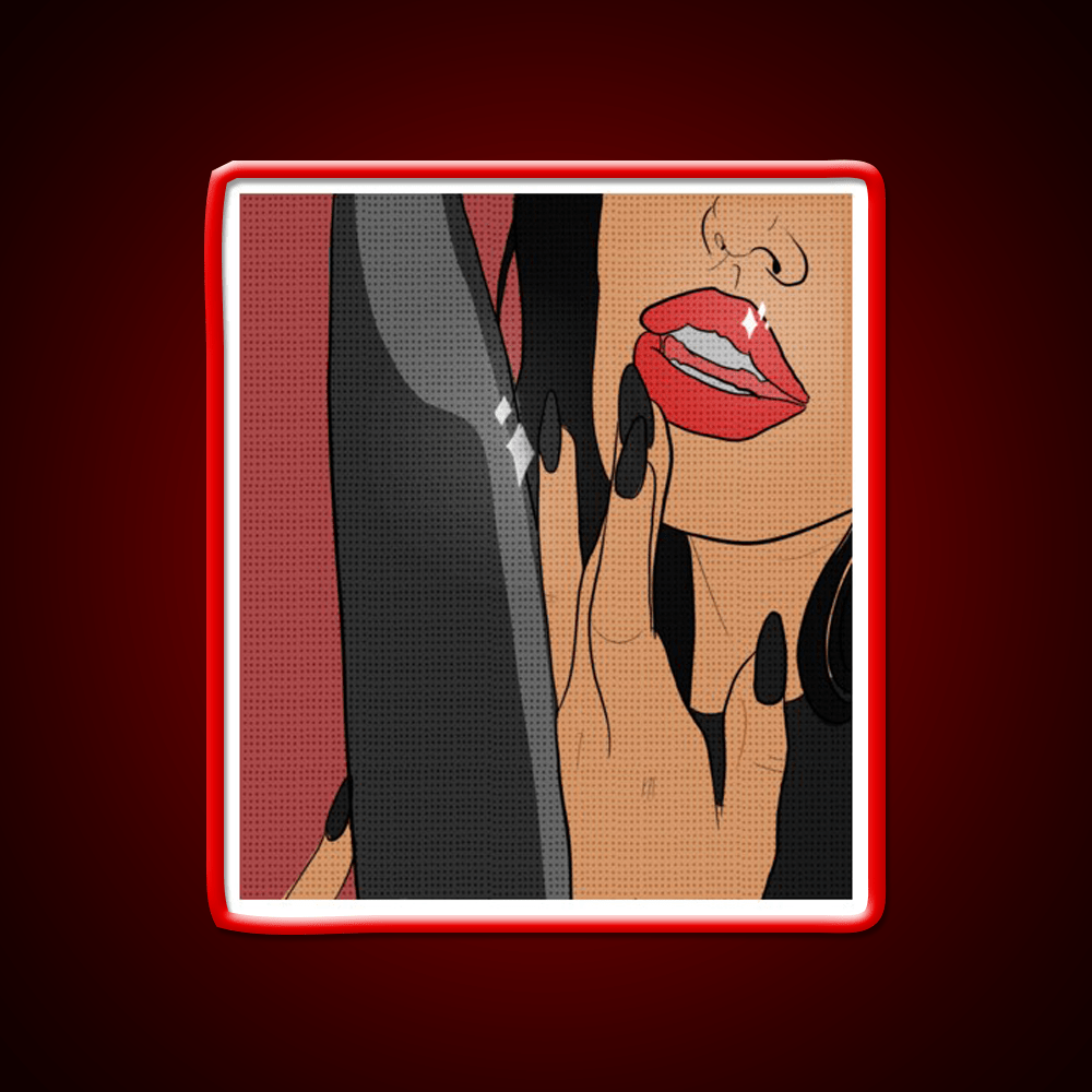 Dangerous Woman Comic Style Red Nail Salon Led Neon Sign Rgb Color - Shineneon