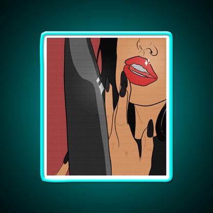 Dangerous Woman Comic Style Red Nail Salon Led Neon Sign Rgb Color - Shineneon