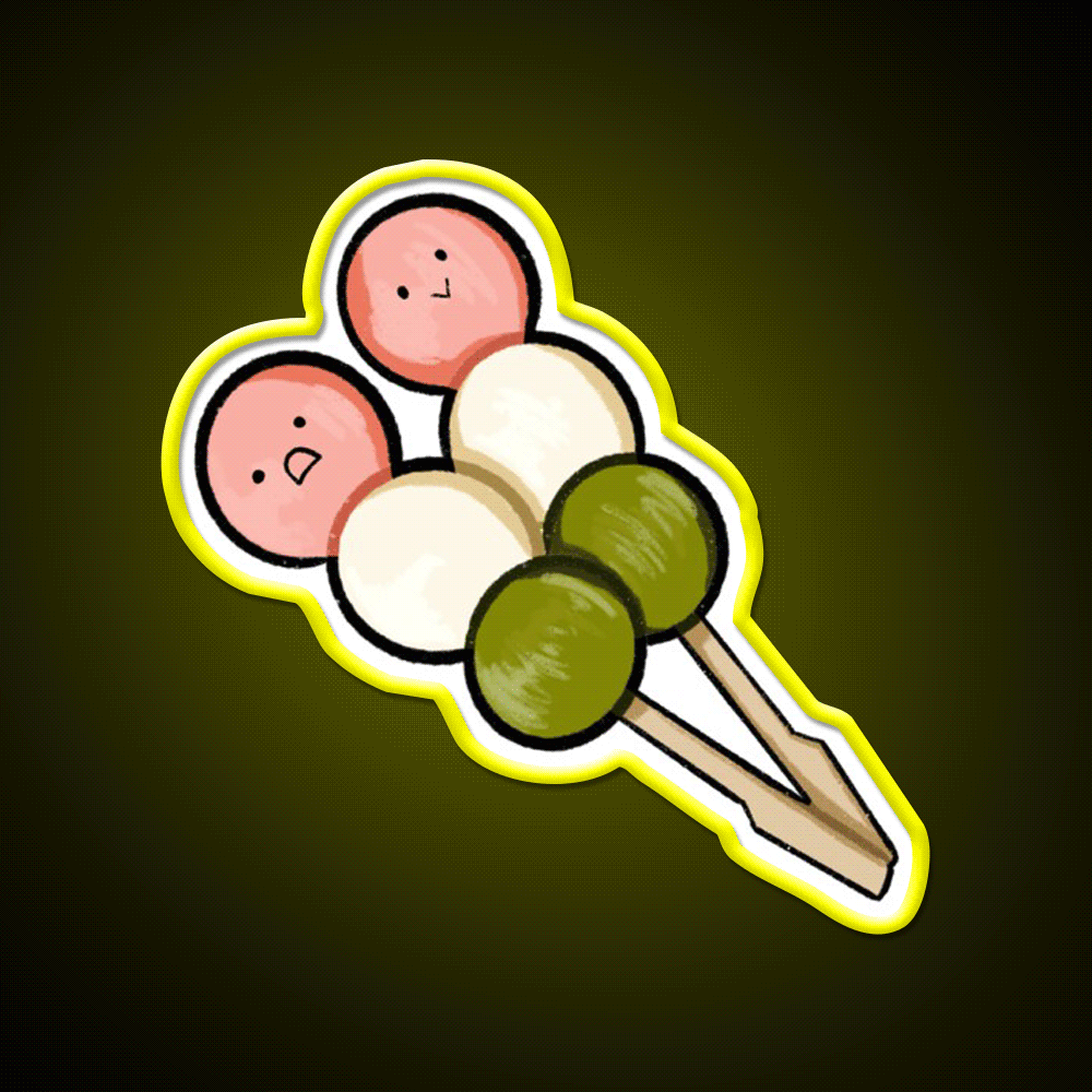 Dango Snack Food Led Neon Sign Rgb Color - Custom LED neon sign front view