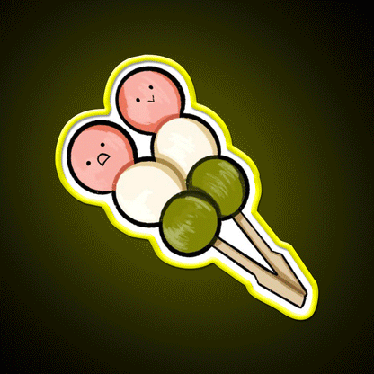 Dango Snack Food Led Neon Sign Rgb Color - Custom LED neon sign front view