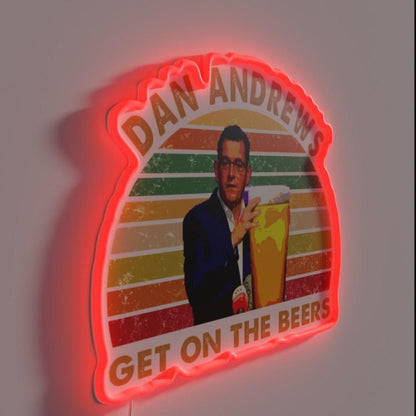 Daniel Andrews Get On The Beers Rgb Led Neon Sign Bar Wall Decor - Shineneon