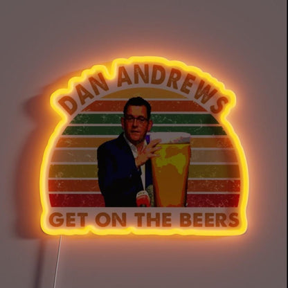 Daniel Andrews Get On The Beers Rgb Led Neon Sign Bar Wall Decor - Shineneon