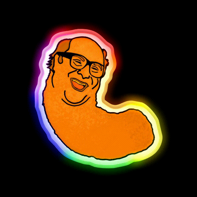 Danny Devito Cheeto Snack Food Led Neon Sign Rgb Color - LED neon sign close-up detail
