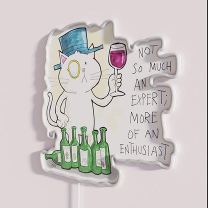 Dapper Cat Wine Enthusiast Rgb Led Neon Sign - Shineneon