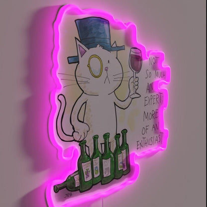 Dapper Cat Wine Enthusiast Rgb Led Neon Sign - Shineneon