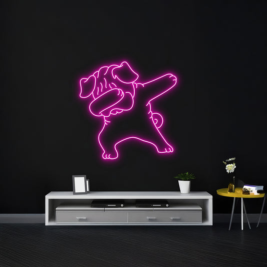 Dapping Bulldog Neon Sign Glowing Room Bar Pub Wall Decor