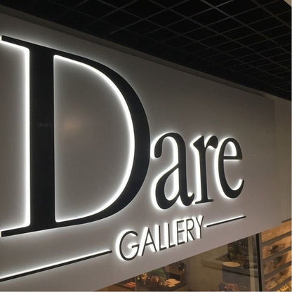 Dare Gallery 3D Backlit Channel Letters Led Light Sign - Shineneon