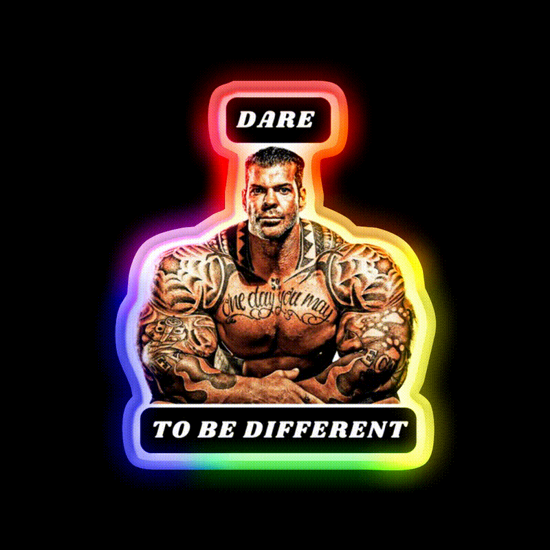 Dare To Be Different Gym Fitness Led Neon Sign Rgb Color - LED neon sign close-up detail