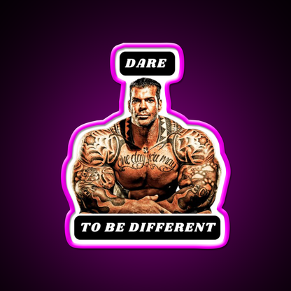 Dare To Be Different Gym Fitness Led Neon Sign Rgb Color - Neon sign mounted on wall in room