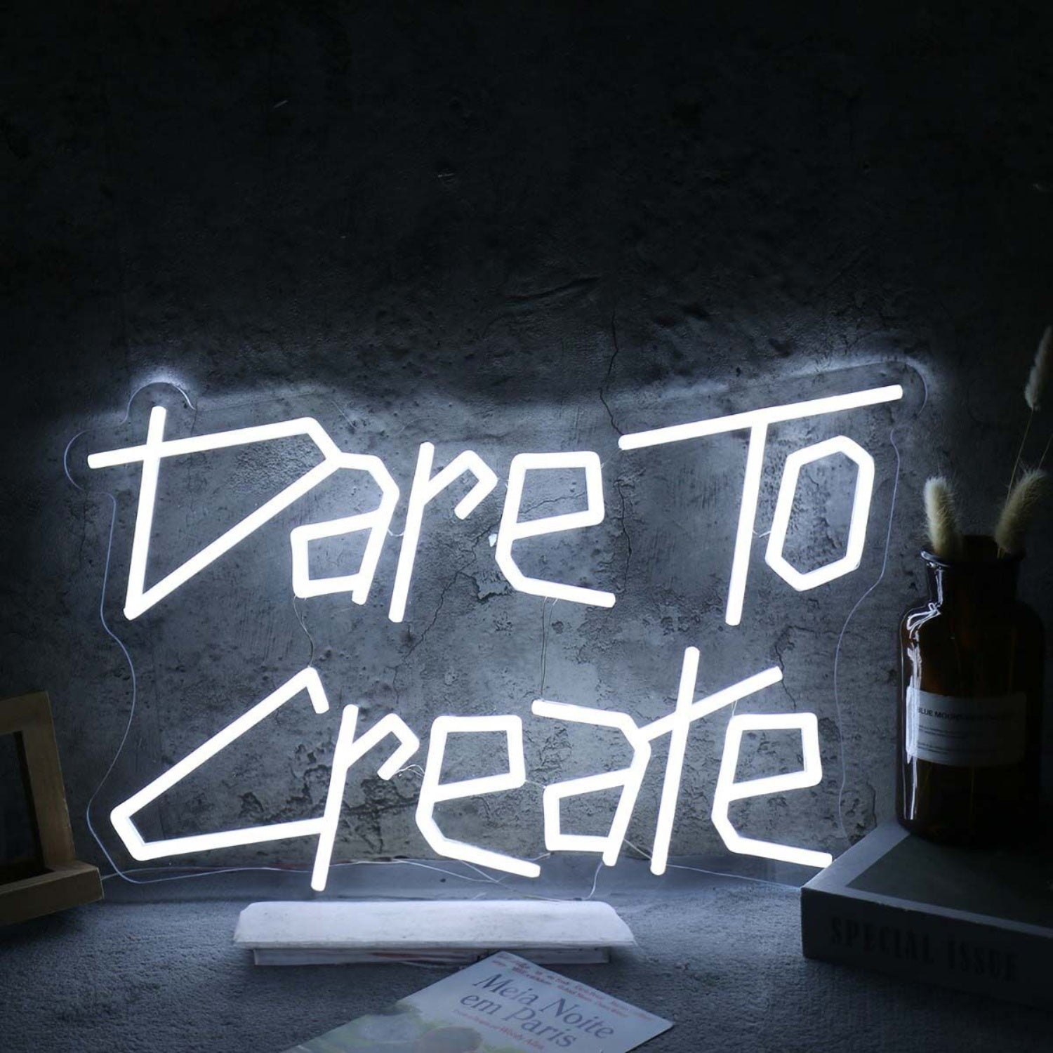 Dare To Create White Led Neon Sign - Shineneon