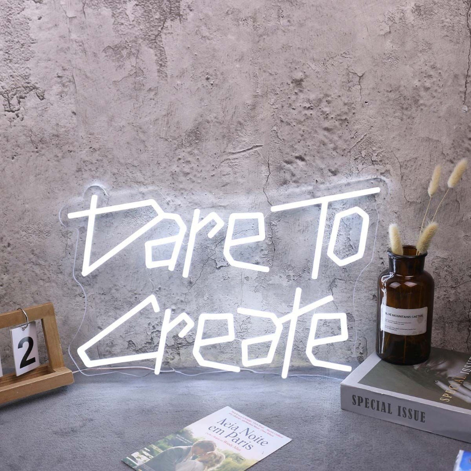 Dare To Create White Led Neon Sign - Shineneon