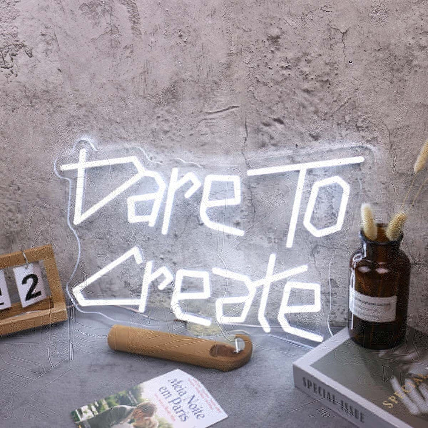 Dare To Create White Led Neon Sign - Shineneon