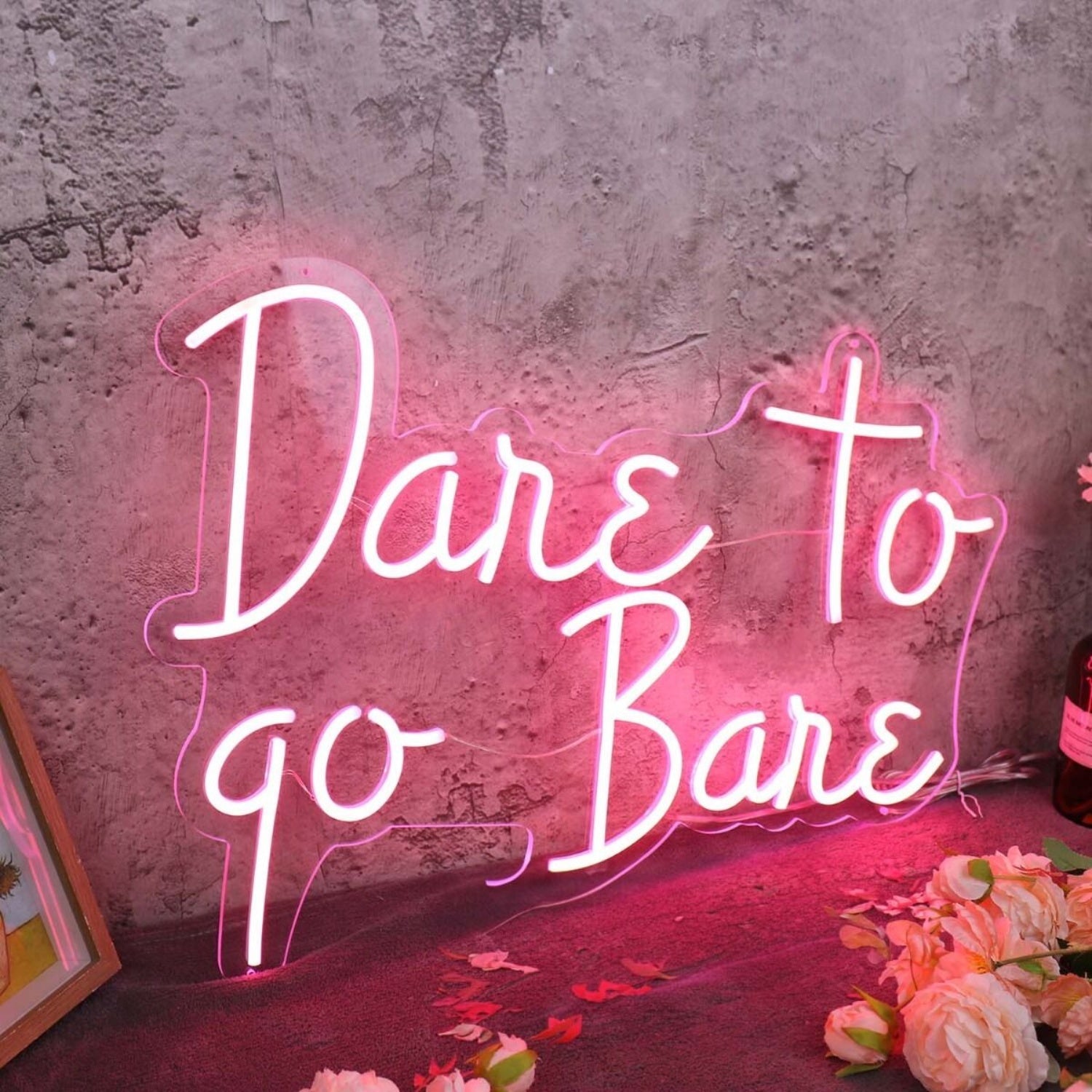 Dare To Go Bare Red Led Neon Sign - Shineneon