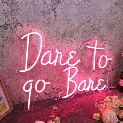 Dare To Go Bare Red Led Neon Sign - Shineneon