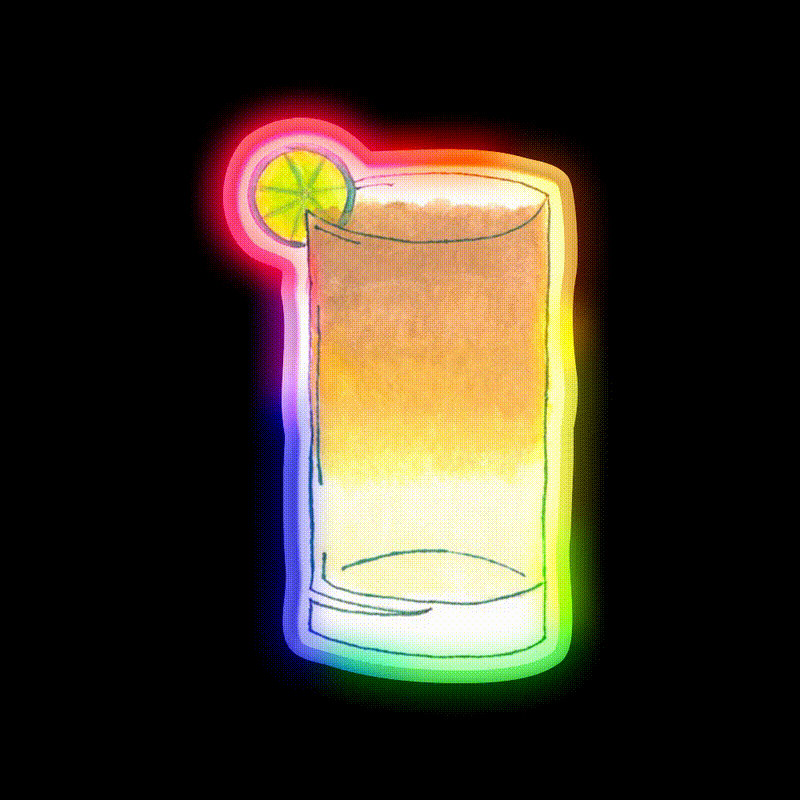 Dark And Stormy Cocktail Bar Decor Led Neon Sign Rgb Color - LED neon sign close-up detail