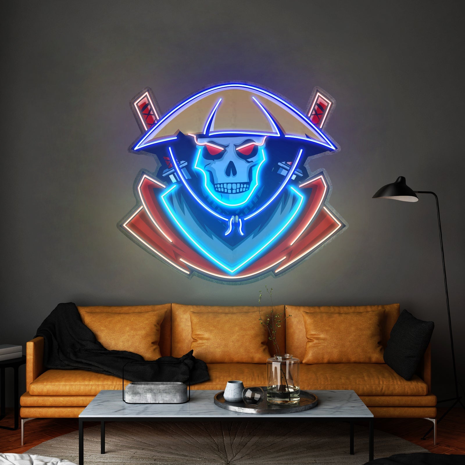 Dark Samurai Skull Led Neon Sign Light Custom Led Signs - Shineneon
