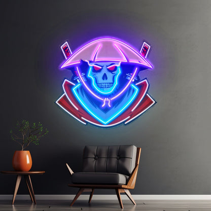 Dark Samurai Skull Led Neon Sign Light Custom Led Signs - Shineneon