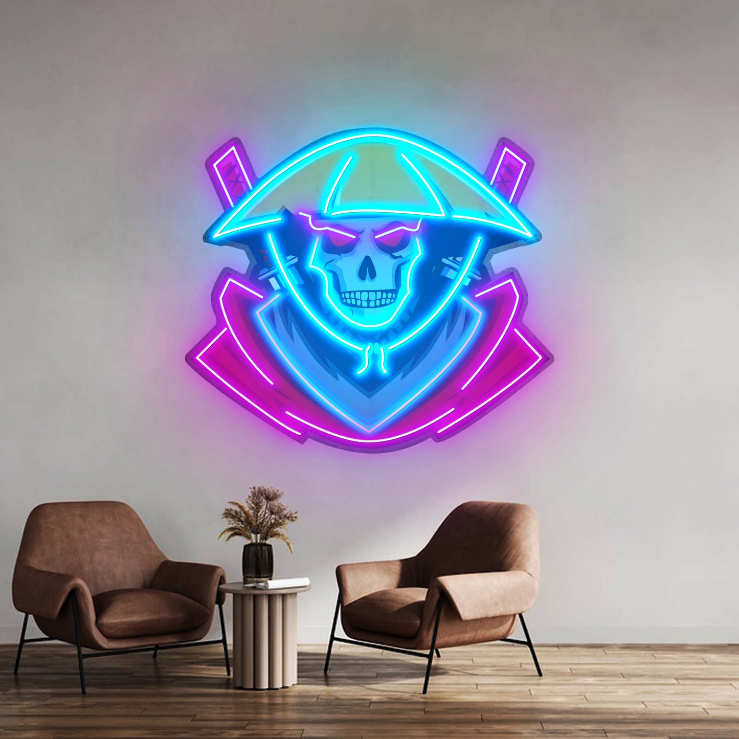 Dark Samurai Skull Led Neon Sign Light Custom Led Signs