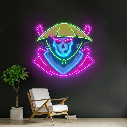 Dark Samurai Skull Led Neon Sign Light Custom Led Signs