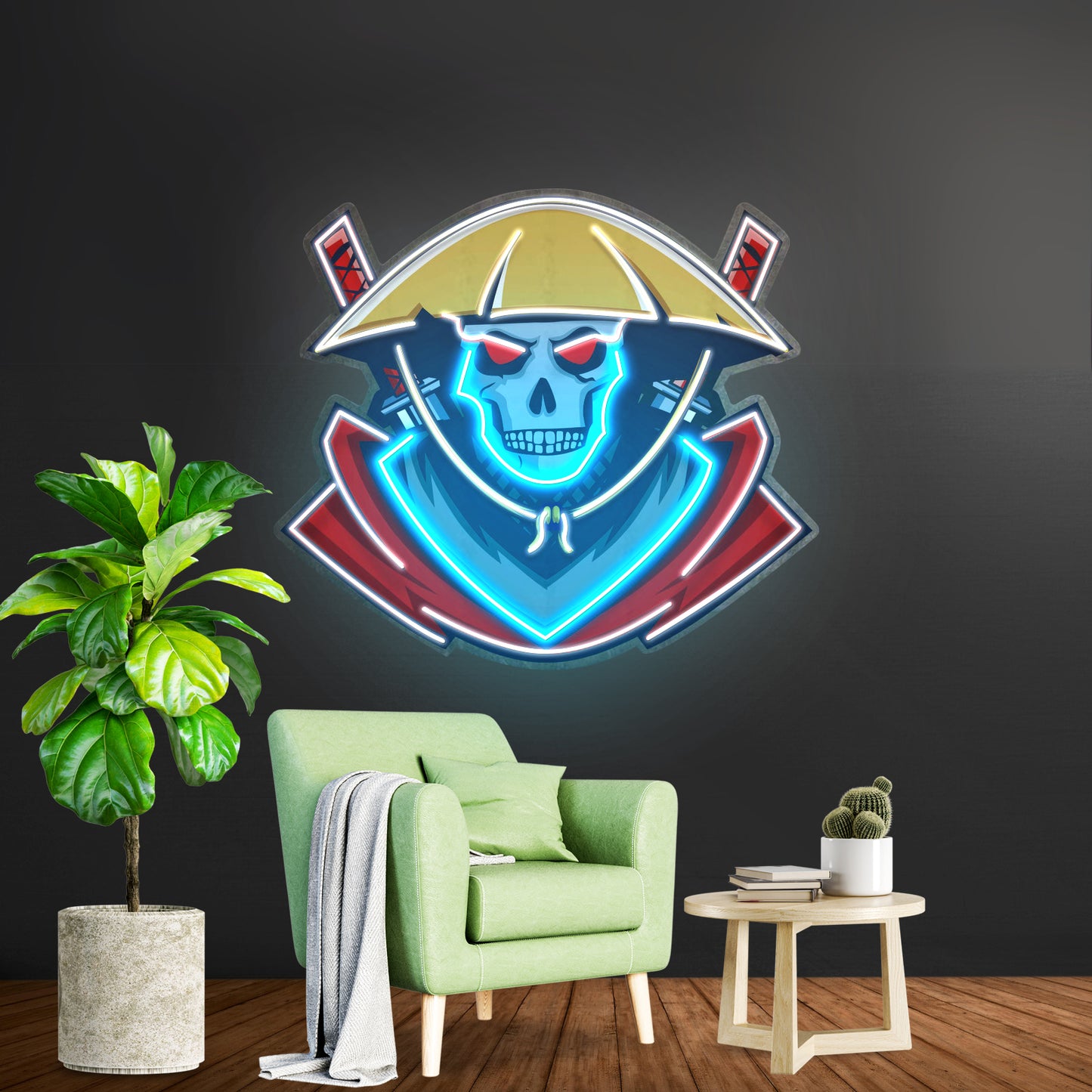 Dark Samurai Skull Led Neon Sign Light Custom Led Signs