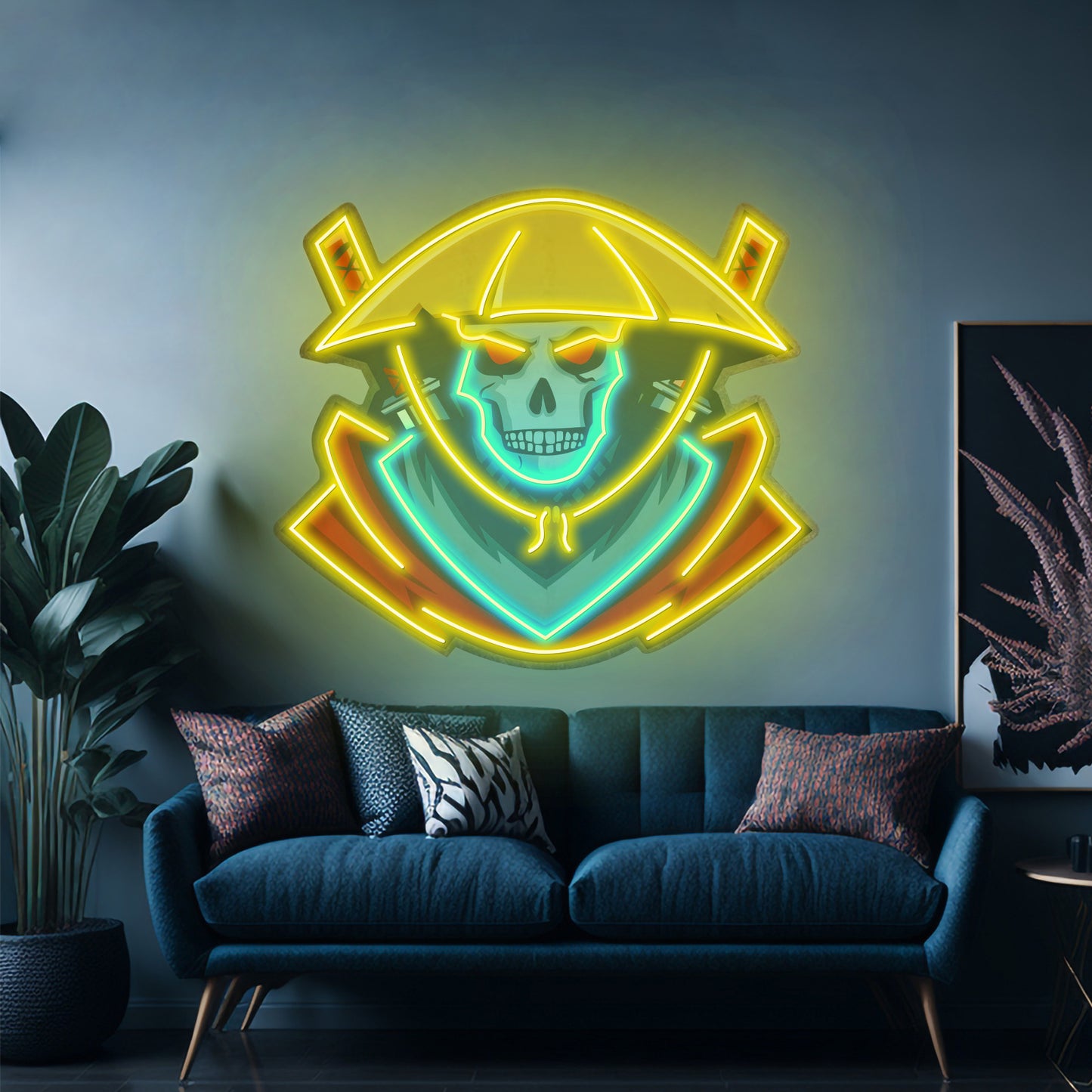 Dark Samurai Skull Led Neon Sign Light Custom Led Signs