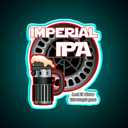 Dark Side Imperial Ipa Beer Bar Decor Led Neon Sign Rgb Color - Size and dimension reference