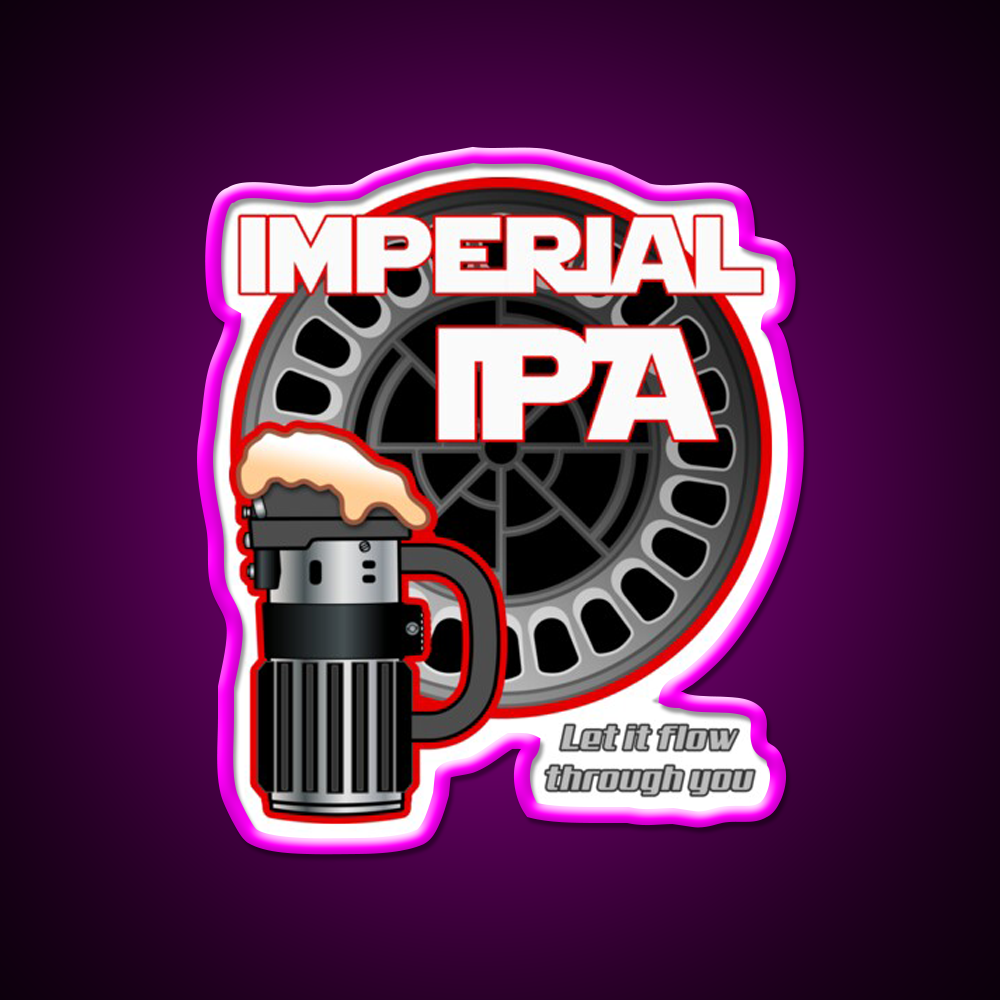 Dark Side Imperial Ipa Beer Bar Decor Led Neon Sign Rgb Color - Neon sign mounted on wall in room