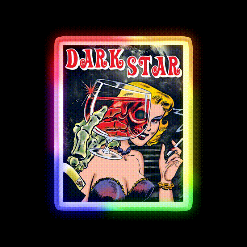 Dark Star Hemp Inspired Green Leaf Led Neon Sign Rgb Color - LED neon sign close-up detail