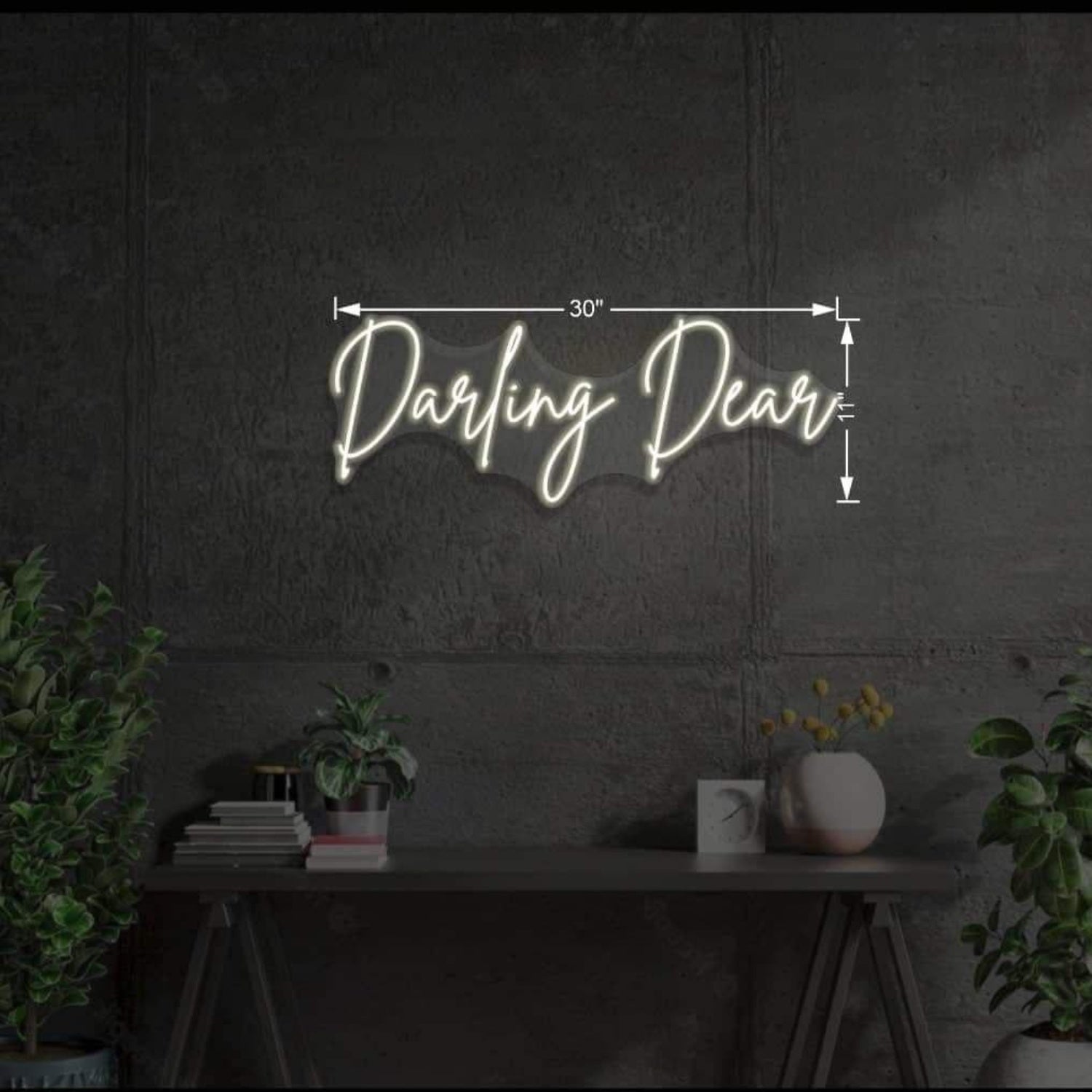 Darling Dear Artistic White Led Neon Sign For Home Cafe Studio Wall Decor | Shineneon