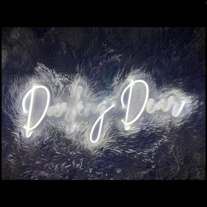 Darling Dear White Script Led Neon Sign For Romantic Bedroom Living Room Decor | Shineneon