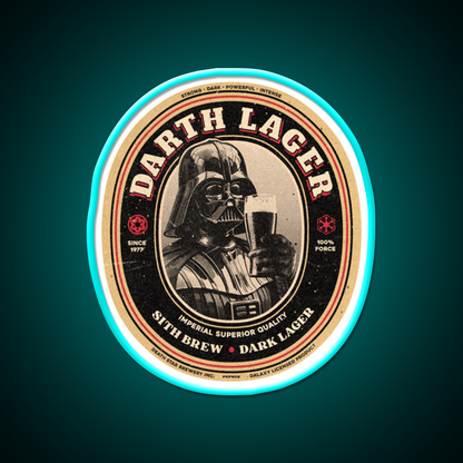 Darth Lager Beer Bar Decor Led Neon Sign Rgb Color - Size and dimension reference