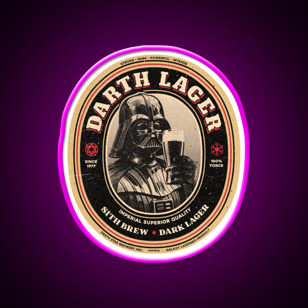 Darth Lager Beer Bar Decor Led Neon Sign Rgb Color - Neon sign mounted on wall in room