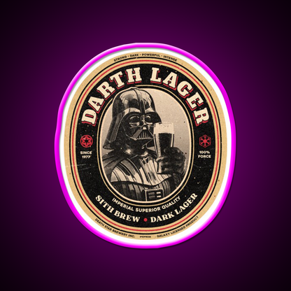 Darth Lager Beer Bar Decor Led Neon Sign Rgb Color - Neon sign mounted on wall in room