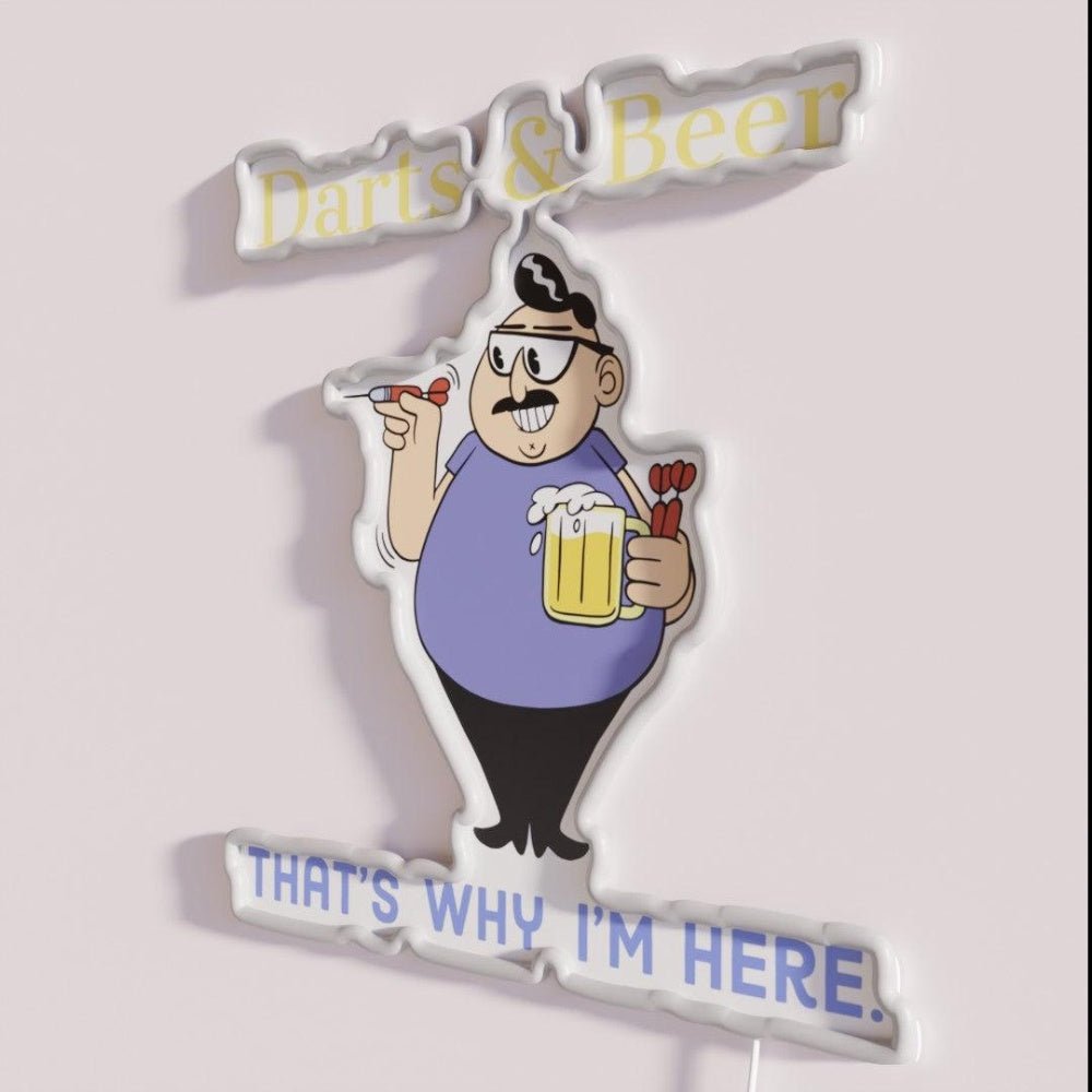 Darts And Beer Thatswhy I M Here Rgb Led Neon Sign - Shineneon