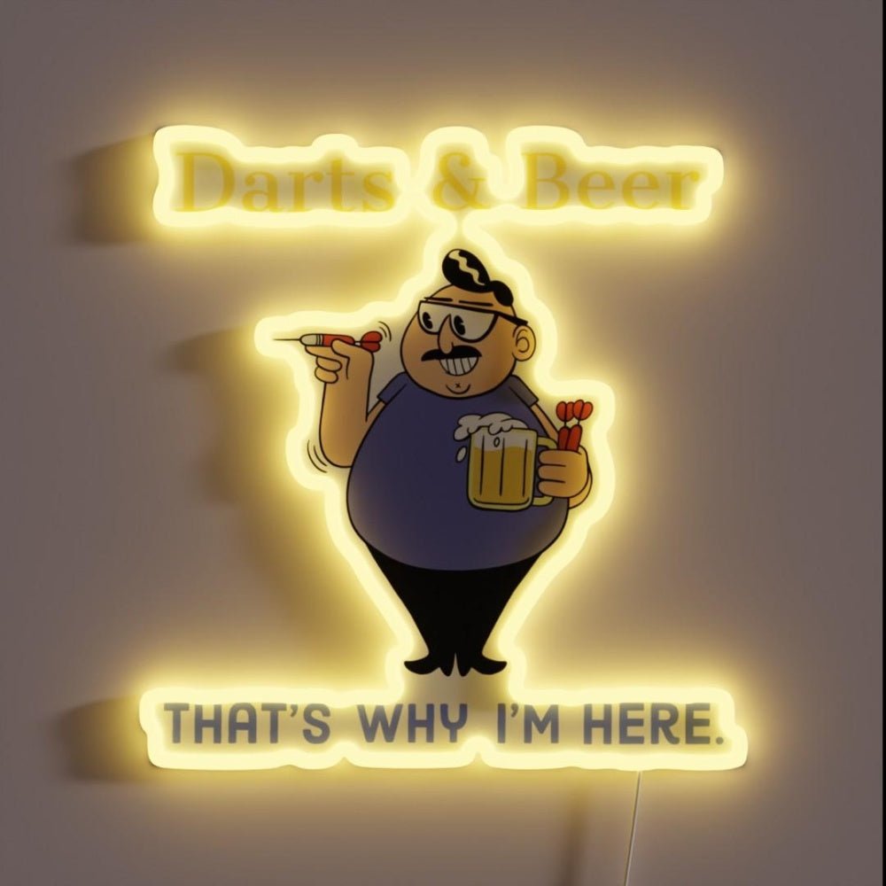Darts And Beer Thatswhy I M Here Rgb Led Neon Sign - Shineneon