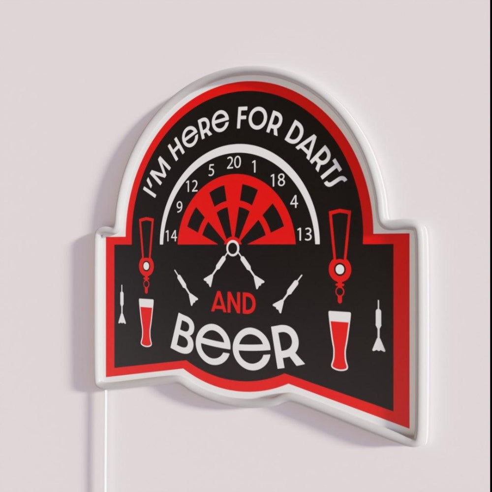 Darts Dad Darts And Beer Dart Players Funny Darts Rgb Led Neon Sign