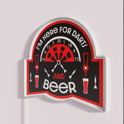 Darts Dad Darts And Beer Dart Players Funny Darts Rgb Led Neon Sign