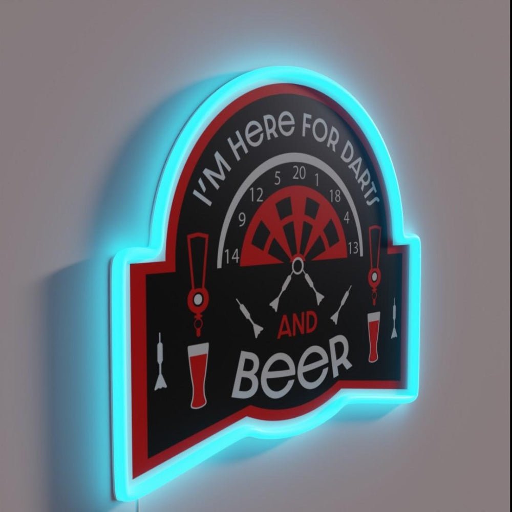 Darts Dad Darts And Beer Dart Players Funny Darts Rgb Led Neon Sign - Shineneon