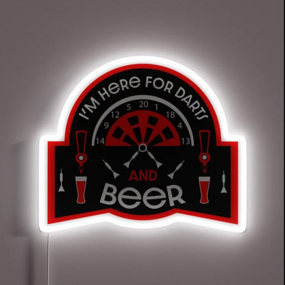 Darts Dad Darts And Beer Dart Players Funny Darts Rgb Led Neon Sign - Shineneon