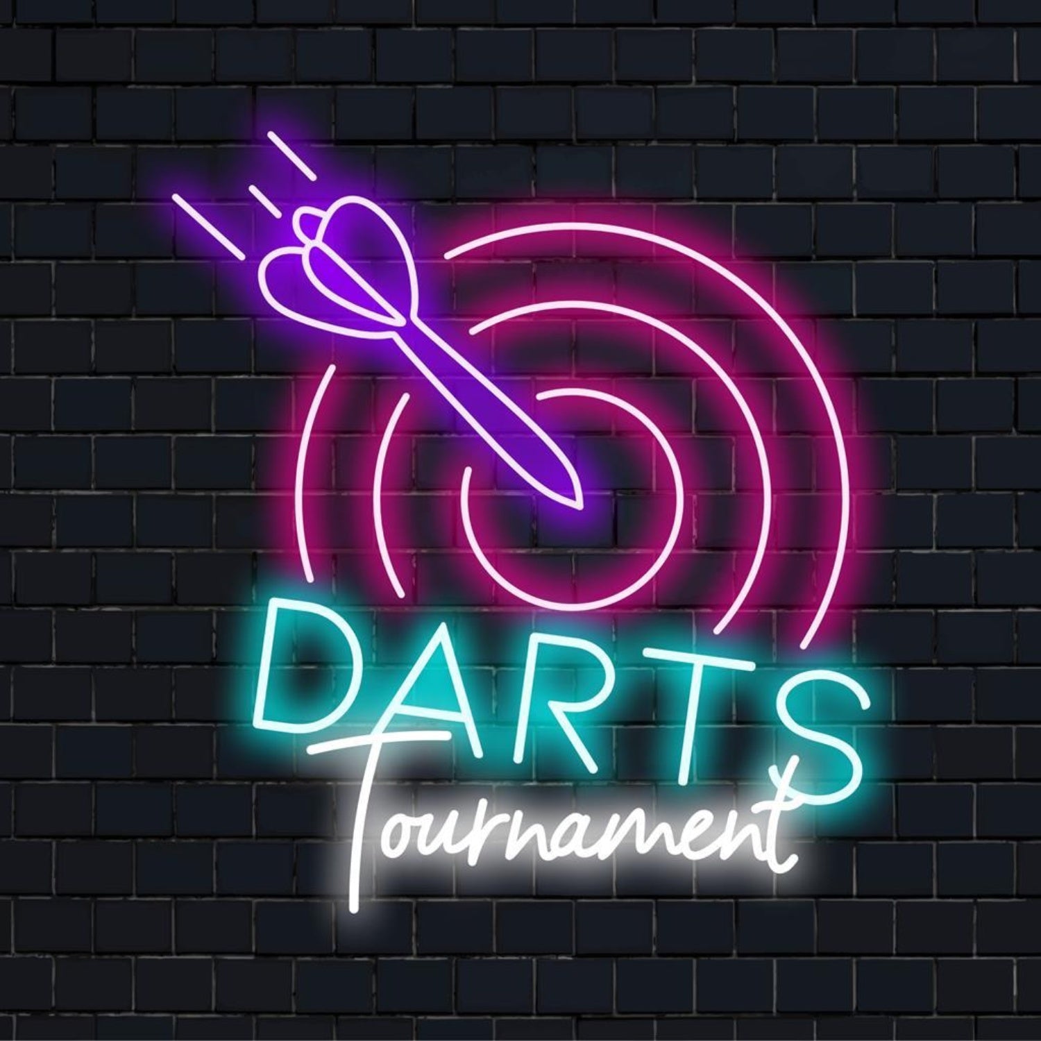 Darts Tournament Multicolor Led Neon Sign For Bar Game Room Decor | Shineneon