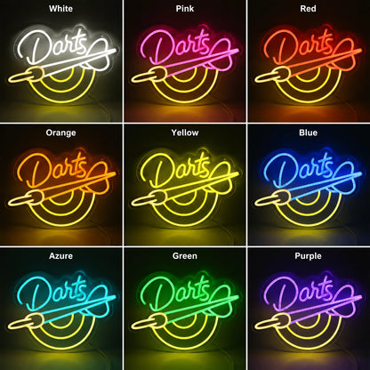 Darts Wall Neon Sign LED Neon Sign color grid