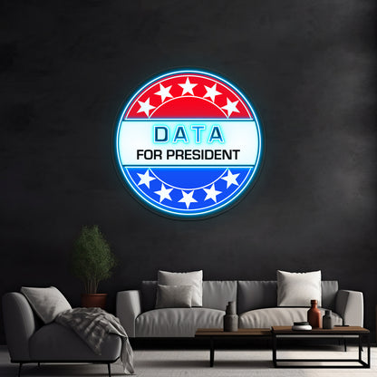 Data For President Artwork Affordable Custom Neon Signs - Size and dimension reference