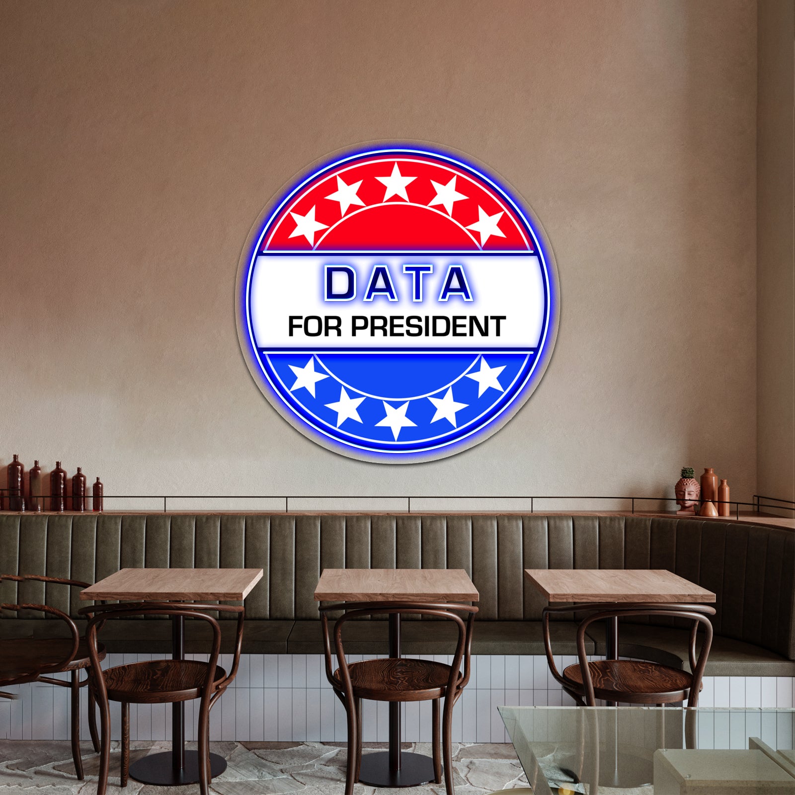 Data For President Artwork Affordable Custom Neon Signs - LED neon sign view 5