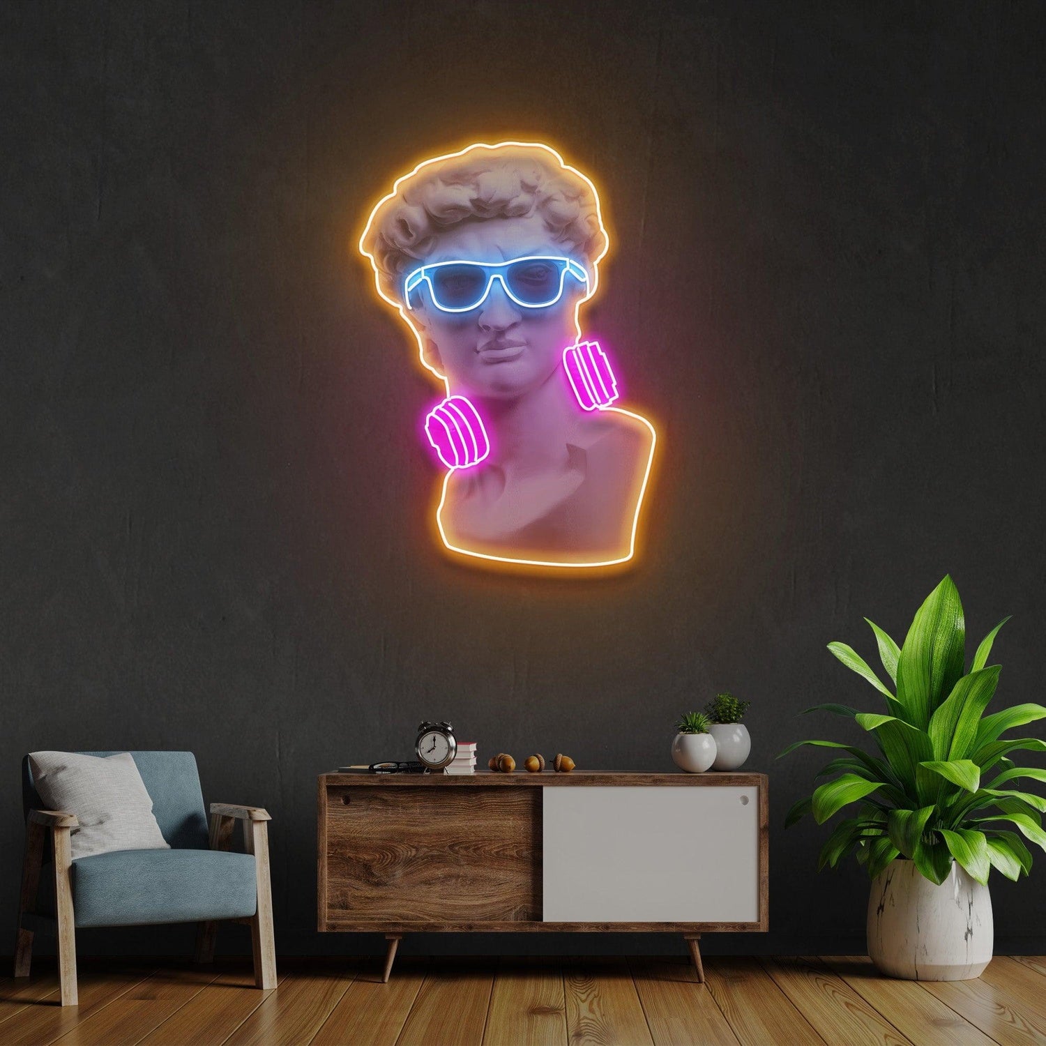 David Vibing Acrylic Style Uv Printed Led Neon Sign For Wall Decor | Shineneon