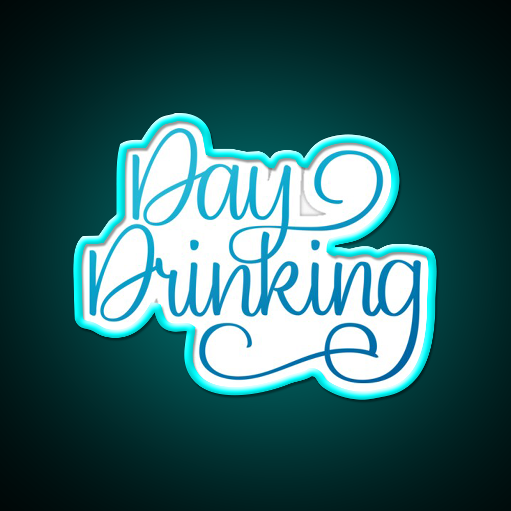 Day Drinking Beer Bar Decor Led Neon Sign Rgb Color - Size and dimension reference