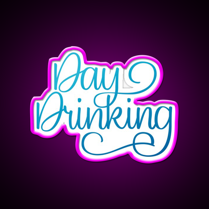 Day Drinking Beer Bar Decor Led Neon Sign Rgb Color - Neon sign mounted on wall in room